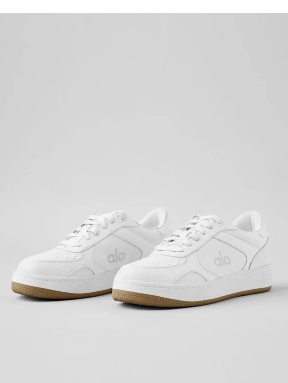 ALO Yoga White Women's Sneakers with Gum Sole - Picture 7 of 16